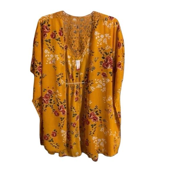 No Boundaries Juniors Golden Floral Kimono Top Size L - Picture 13 of 13